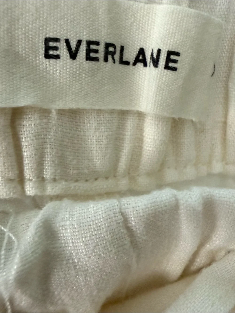 Everlane The Linen Pull-On Barrel Pant in the color Bone Size XL